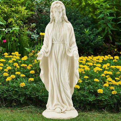 29.9" H Handcrafted Magnesium Oxide Religious Garden Statue