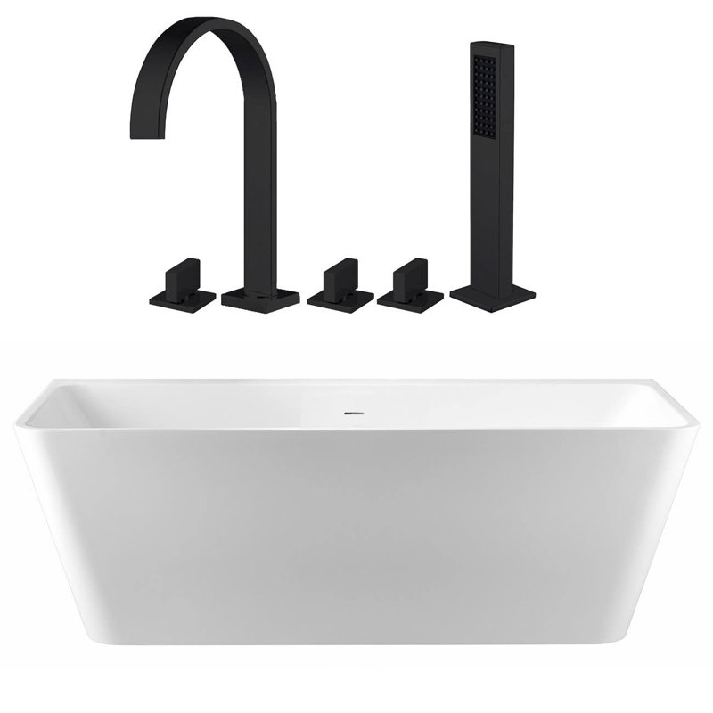 Baignoire de trempage autoportante avec robinet 67 po. X 30 po. Axton