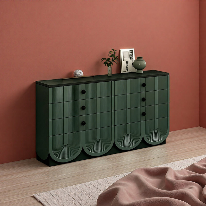 Buffet Modern, Noir / vert foncé