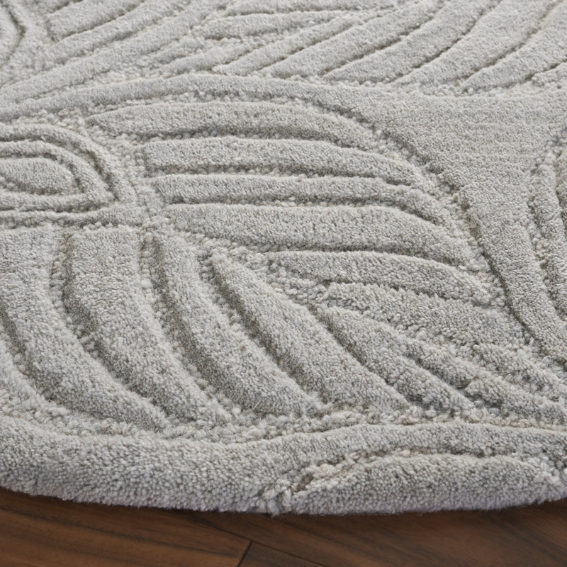 Masani 222 Area Rug In Grey / Ivory, Round 6'