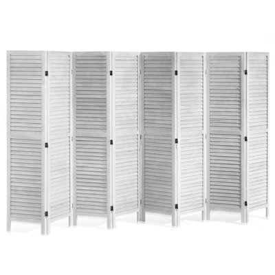 Paravent en bois, écran d'intimité pliable en bois à 8 panneaux, cloison intérieure à persiennes en bois de 66,9 pouces de hauteur, écran de décoration portable, pour la séparation des pièces, la maison, le bureau, le restaurant et la chambre à coucher