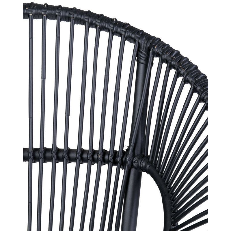 Boho Paradise Papasan Chair", Black/Chrome
