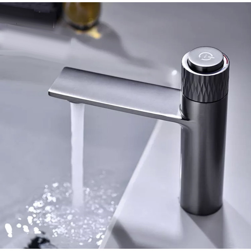 Robinet de salle de bain à un trou, Or / blanc