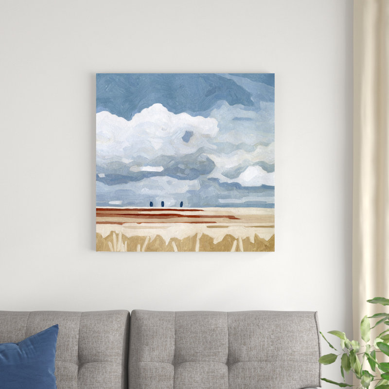Paysage de prairie I, H 30 po x l 30 po
