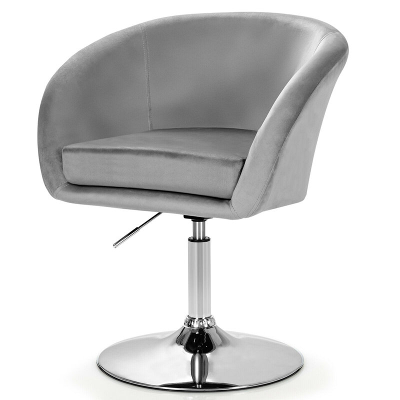 Tabouret de bar pivotant rembourré, gris