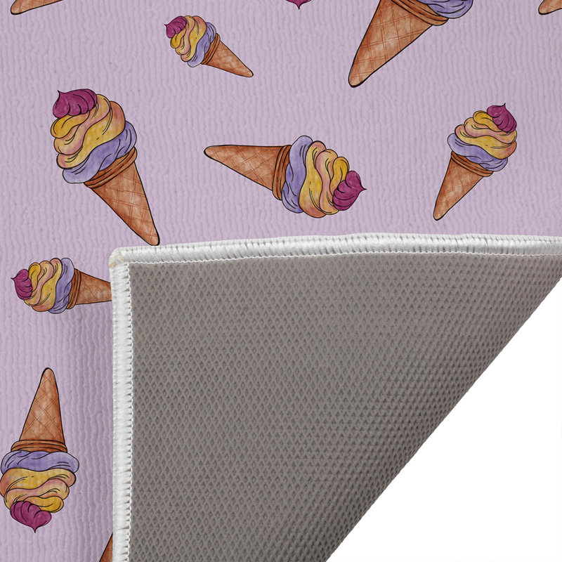 Summer Ice cream Outdoor Doormat, 24" W x 17" L, Lavender
