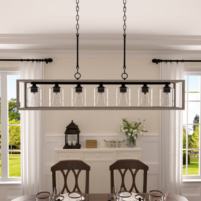 Elutheria 7-Light Dimmable Rectangle Chandelier
