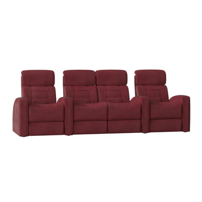 Rangée de fauteuils de cinéma maison avec coutures à motif de losanges (rangée de 4)