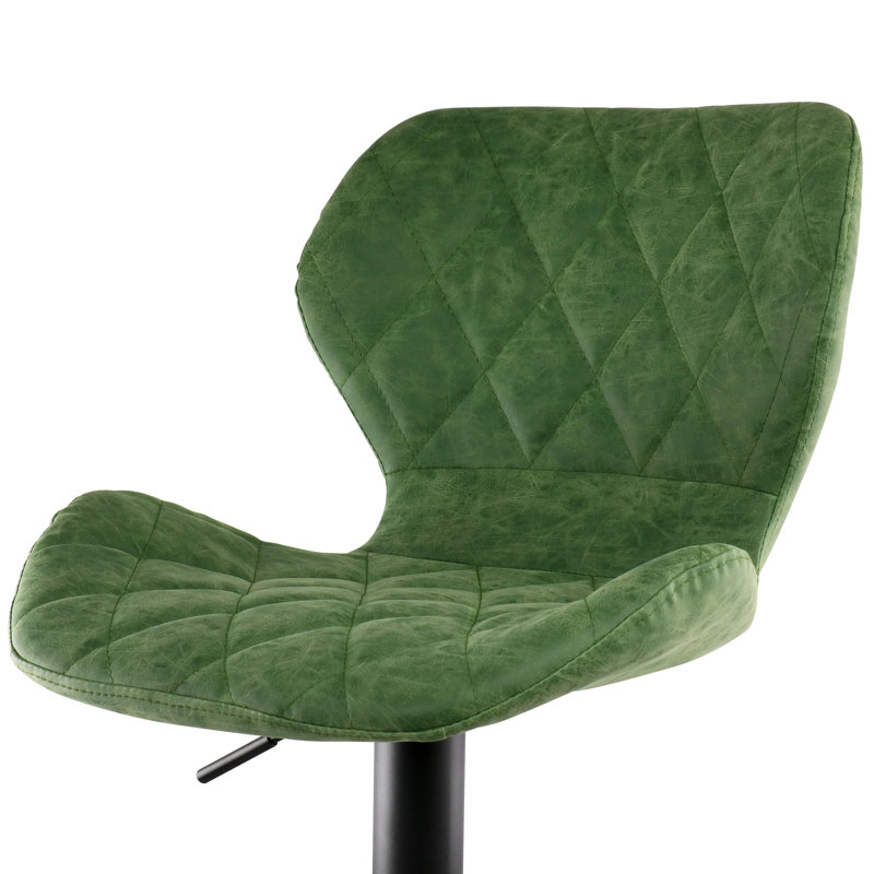 Swivel Upholstered Adjustable Height Counter Stool with Metal Frame