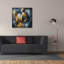  «Golden Circle Abstract 3» par Rey Klimt, art mural sur toile, 37 po x 37 po