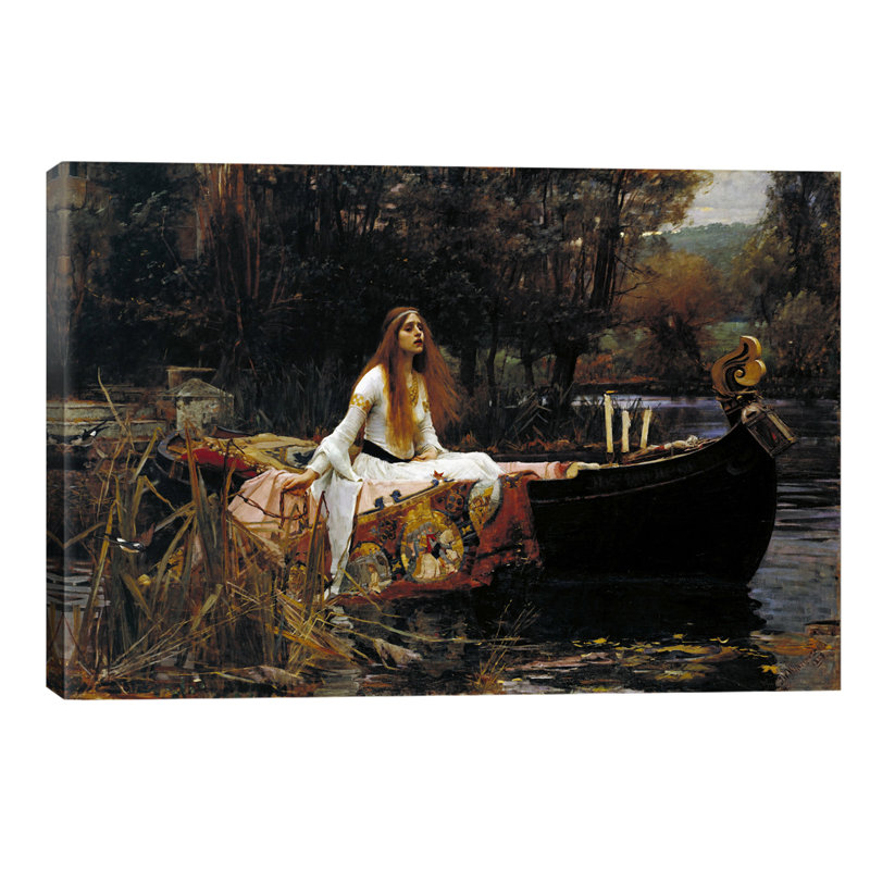 The Lady Of Shalott by John William Waterhouse - Painting on Canvas, No Frame, 20.32 cm H x 30.48 cm W