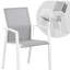 Chaises de salle à manger d'extérieur en aluminium blanc 4 pièces, entièrement assemblées, mailles respirantes, empilables, capacité de poids de 360 lb, conception ergonomique, idéales pour recevoir une terrasse de 4 personnes, assemblées avec