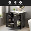 Meuble-lavabo 24 po avec lavabo, armoire de salle de bain avec tablette de porte, tiroir profond, panier coulissant à 2 niveaux, structure en bois massif et panneau de fibres à densité moyenne, un paquet-806280981