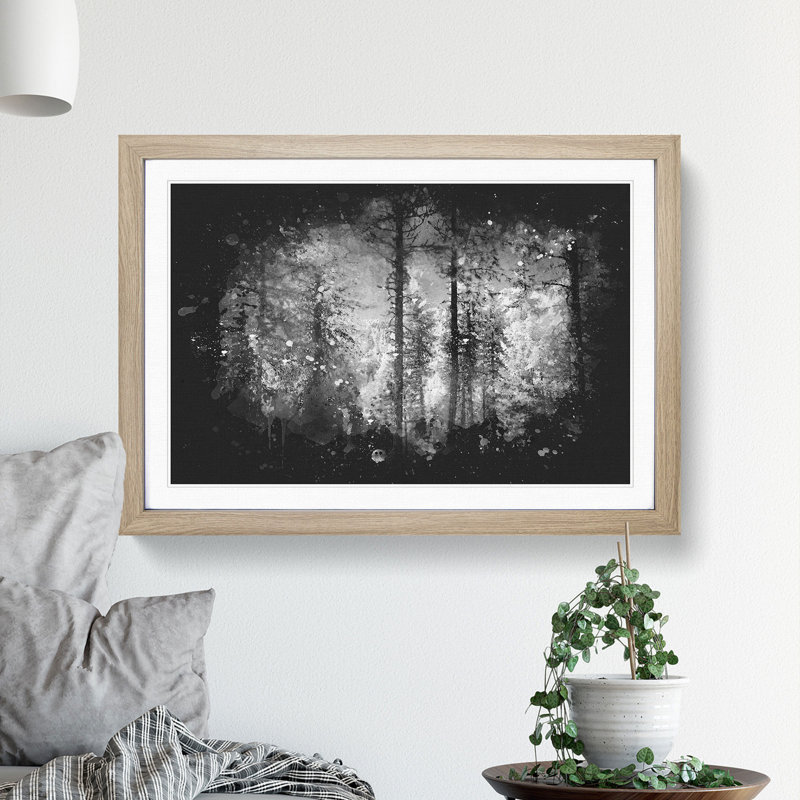 Montana Forest - Picture Frame Painting Print, 62cm H x 87cm W x 2cm D, Oak Framed