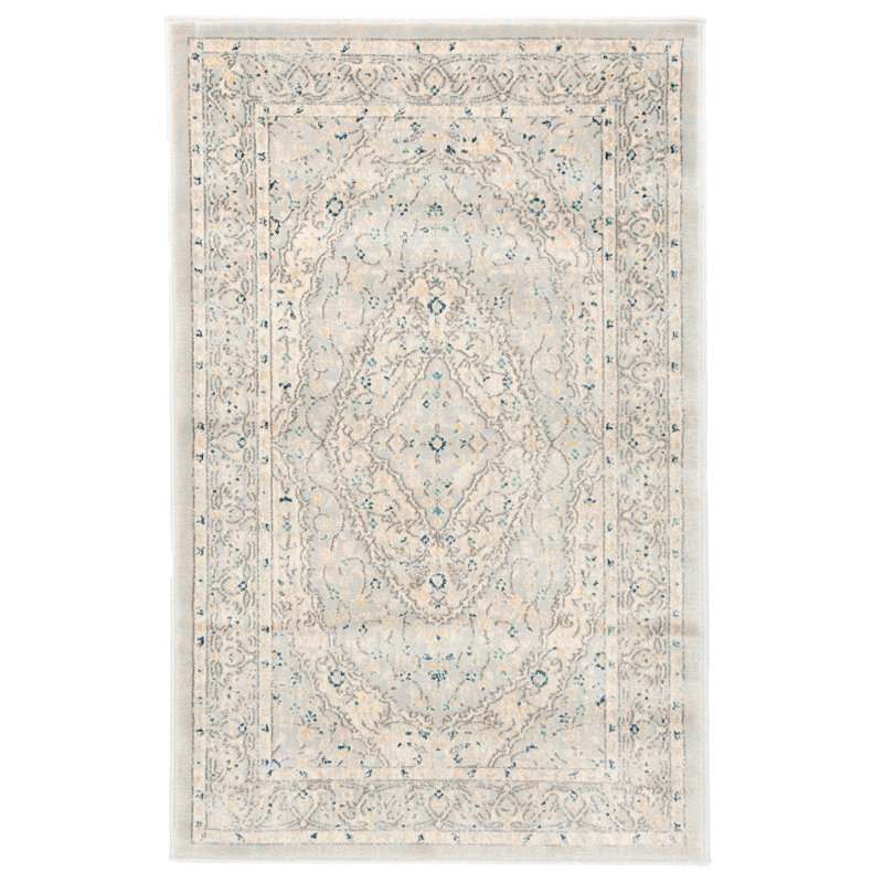 Tapis gris clair / crème Annette, Rectangle 4 pi x 6 pi