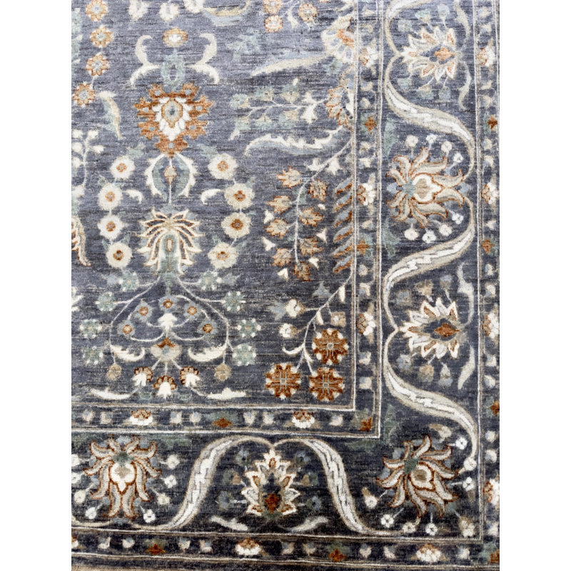 Proprietary Patterns Wool Oriental Area Rug in Bluffton Charcoal, Rectangle 9' x 12'