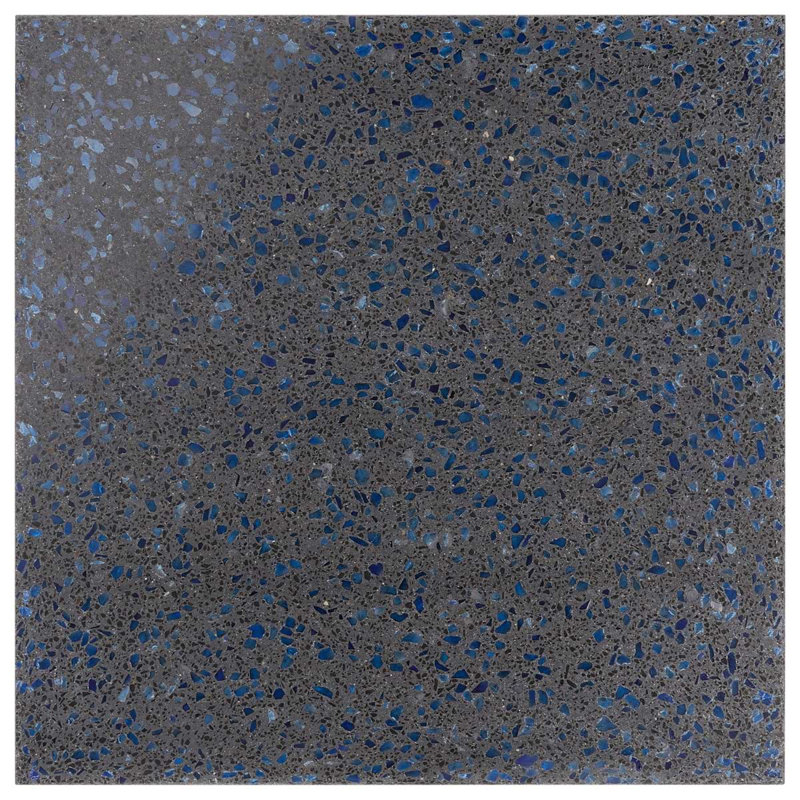 Veritas Terrazzo 16X16 Polished Terrazzo Tile, Blue/Gray