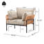 Méridienne polyvalente de 36 po en beige avec une conception spacieuse en fer moderne-1863504823