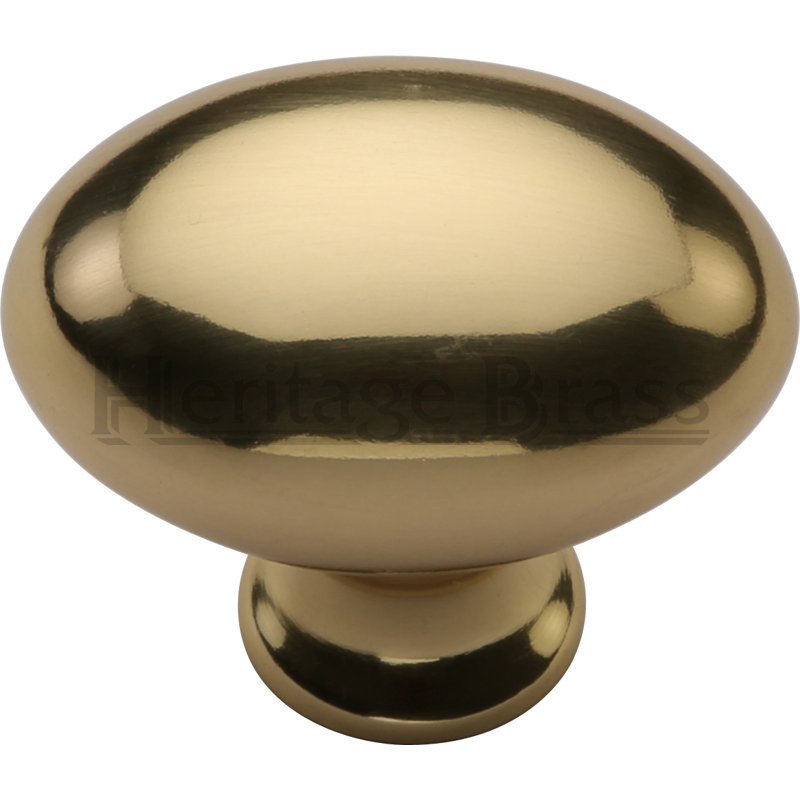 Heritage Brass Heritage Cabinet Knob Oval Design, Polished Brass, 3.8cm