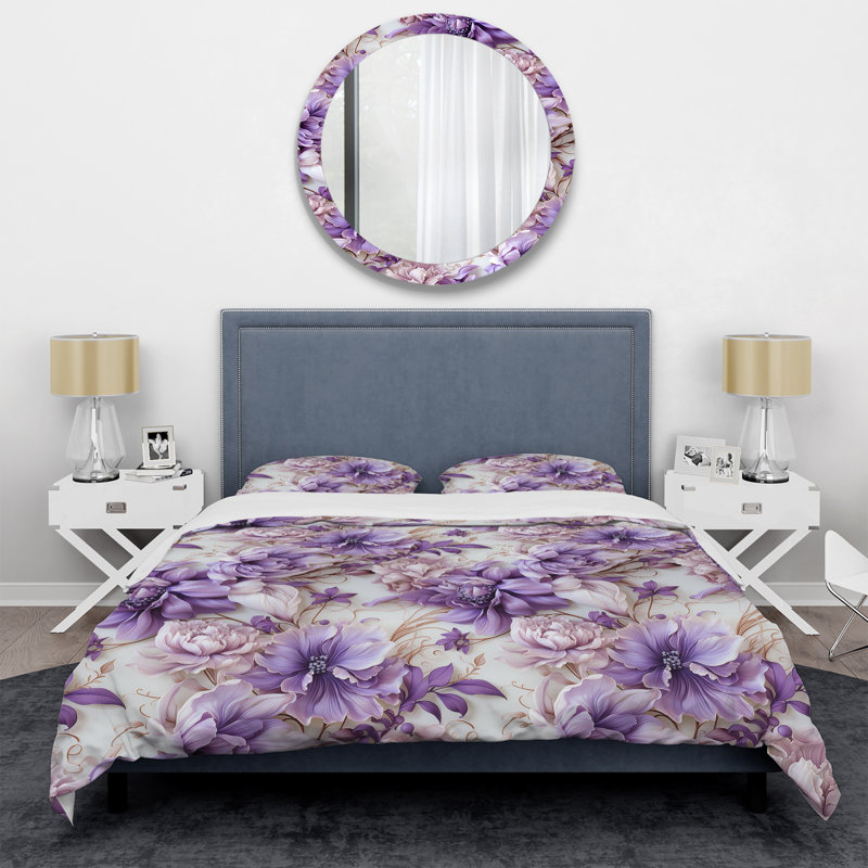 Literie éthérée de style victorien rococo Flourish XXIV, Housse de couette pour très grand lit et 2 très