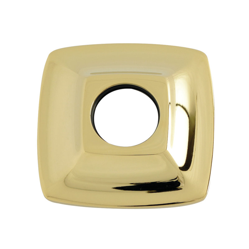 Kingston Brass Gehry Rounded Square Shower Arm Flange, Polished Brass