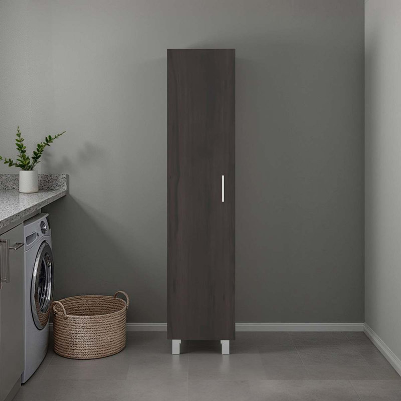 Stained Walnut Storage Cabinet With Fixed Shelf, Walnut