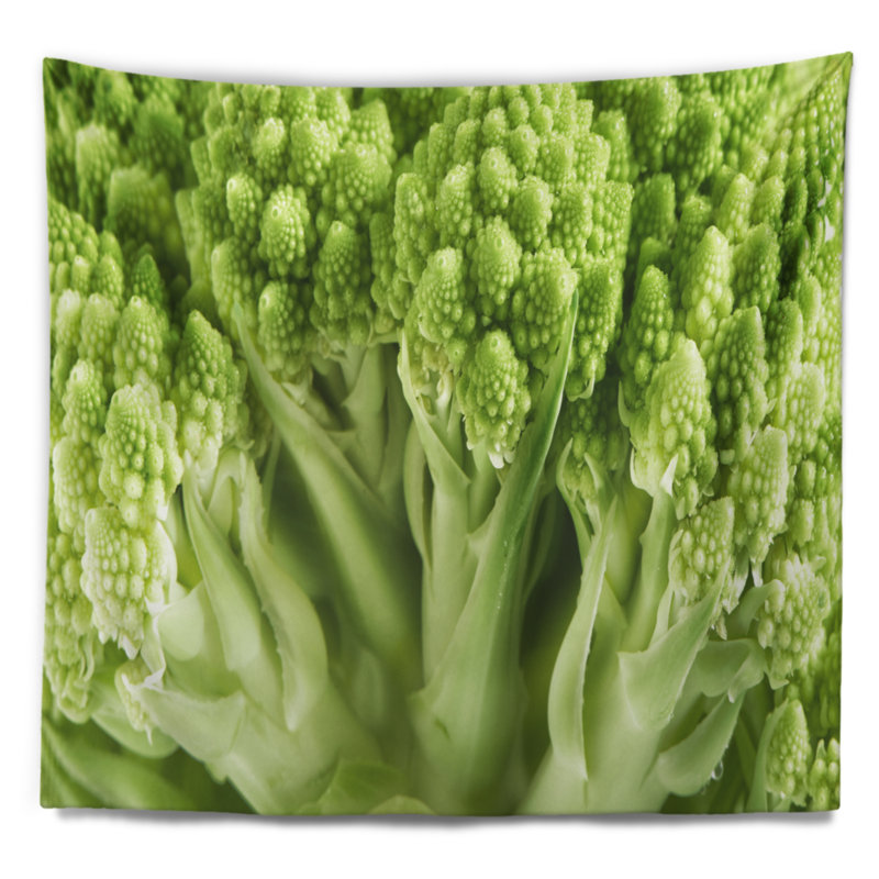Tapisserie florale verte et florale, H 78 po x l 92 po