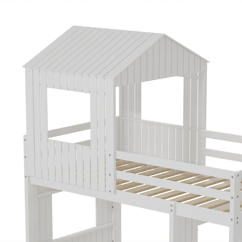 Hummel Kids Twin Over Full Bunk Bed, White