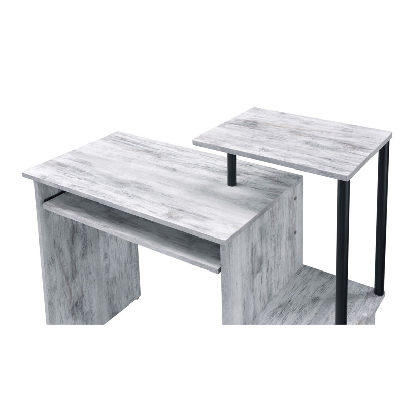Bureau d'ordinateur Lyphre Antique & Finish (sans les chaises de bureau), Blanc antique