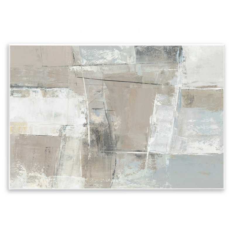 Art mural subtil abstrait structuré neutre, design par Hannah Dawson, H 13 po x l 19 po