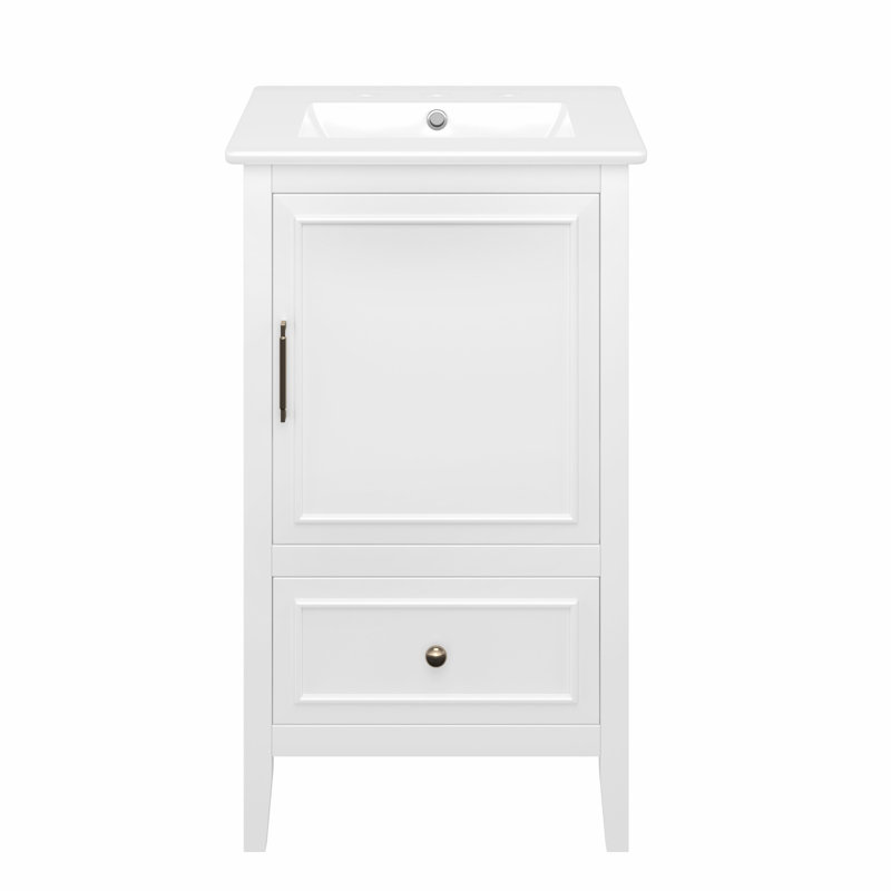 Meuble-lavabo avec lavabo, armoire de salle de bain avec tablette et tiroir