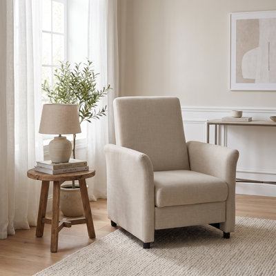 Fauteuil inclinable manuel en lin beige Kalista, aucun assemblage requis (ensemble de 2)