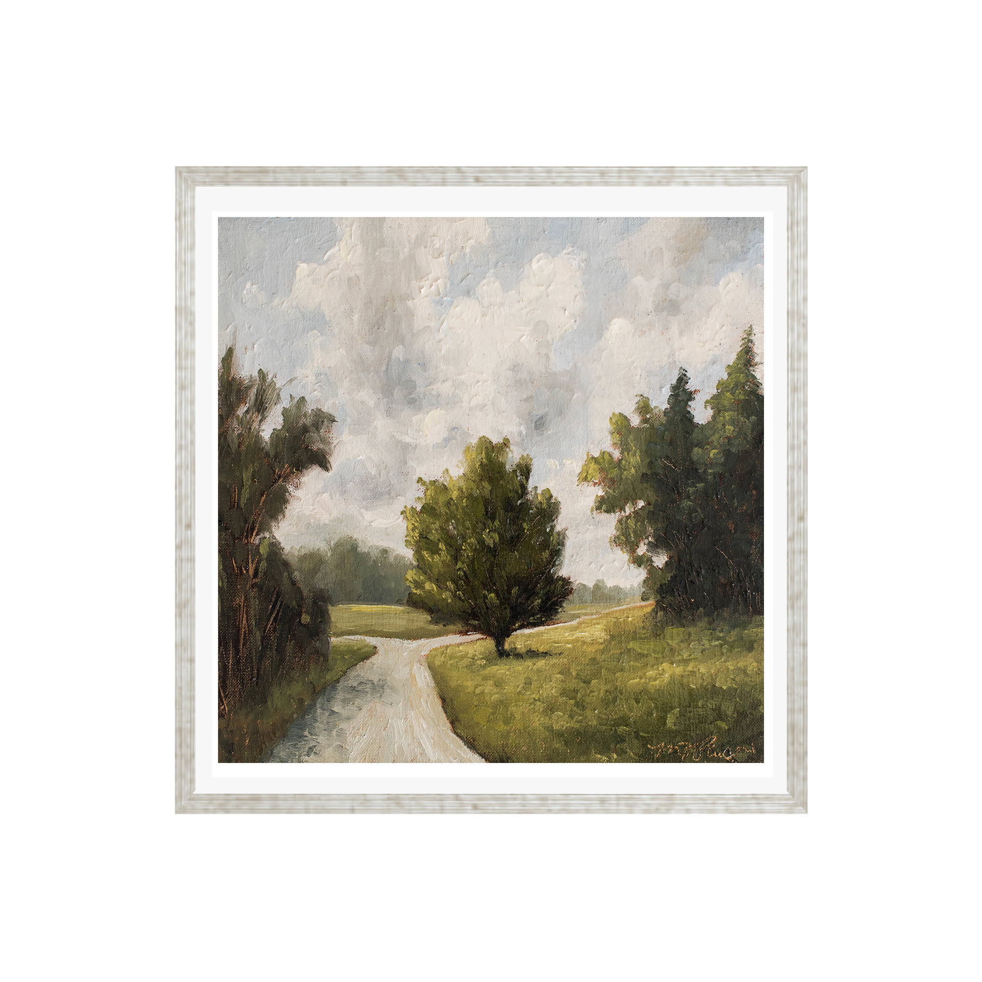 Around The Bend by Miss Mustard Seed, Yes, Silver Framed Paper, 20" H x 20" W x 0.75" D