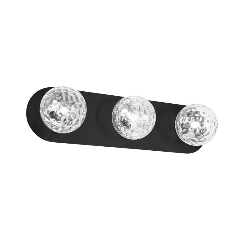 Burlat 3-Light Vanity Light, Clear, Matte Black