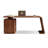 Nut-brown Rectangular Solid Wood with 3 drawers desk