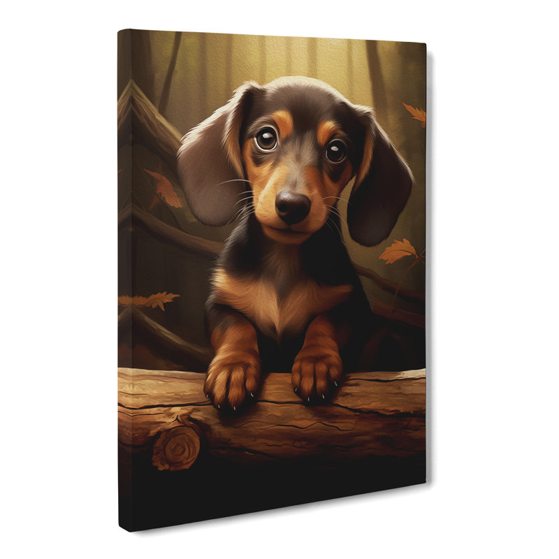 Dachshund Digital - Wrapped Canvas, 76cm H x 50cm W x 3cm D