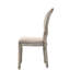 Chaise d'appoint en chêne (2) - tissu d'ameublement en tissu brun clair, base empilable, assise en forme de boîte, pieds tournés, dossier ovale, capacité de 220 lb, profondeur de 20 po, poids des chaises de 18 po de hauteur