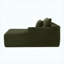 Chaise longue verte en peluche droite 37,5 po avec porte-gobelet pour le salon