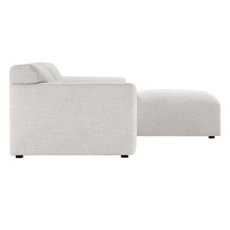 Morell 3-Piece 93'' Upholstered Modular Sofa with Ottoman, Nathan Wheat Tweed