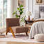 Chaise d'appoint rembourrée avec pieds en bois-1789125788