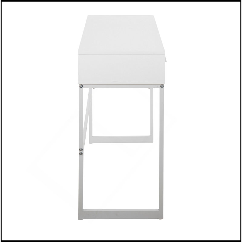 Console Franklin en métal blanc et bois blanc par Lumisource, Blanc