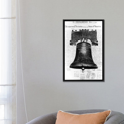 « 1940s liberty bell superposé over copy of indépendance », reproduction d’impression sur toile tendue