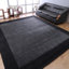 Tapis écologique en laine noué à la main Kenshawn - Couleur gris anthracite | Tapis contemporain antidérapant, fait à la main, de conception épaisse et contemporaine pour le salon-123244074-123244077