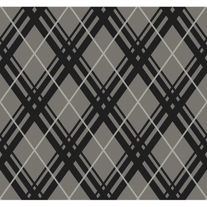 Seabrook Designs & Onyx Bias Diamond, Argent; noir