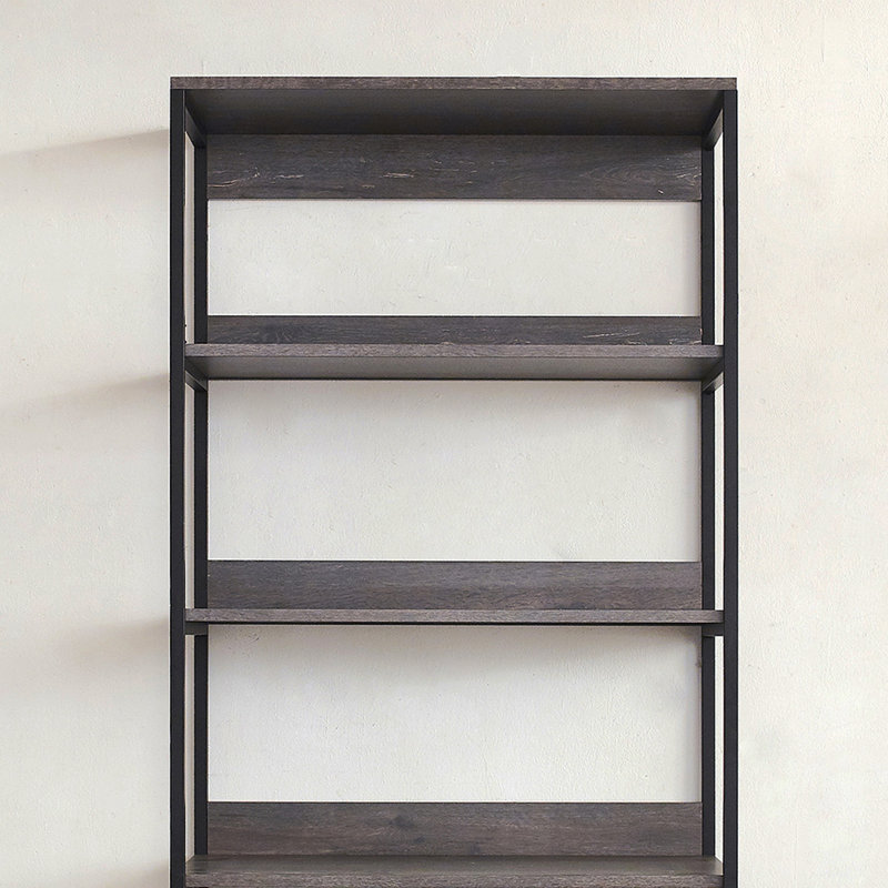 Monica Wood And Metal Walk-In Closet With Five Shelves In Rustic Gray, Gray