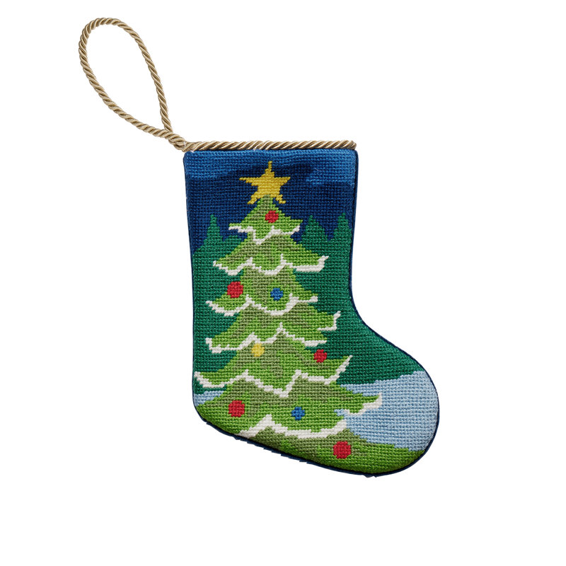 Mini bas de Noël brodé à motif de sapin de Noël