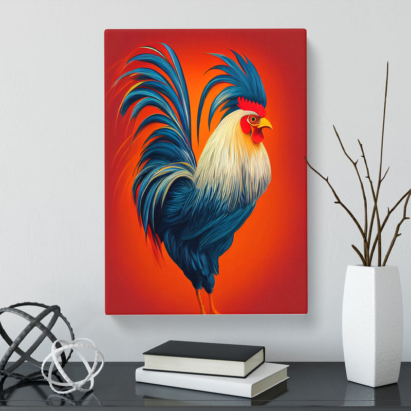 Springport Rooster Digital Art - Wrapped Canvas Print, 50cm H x 35cm W