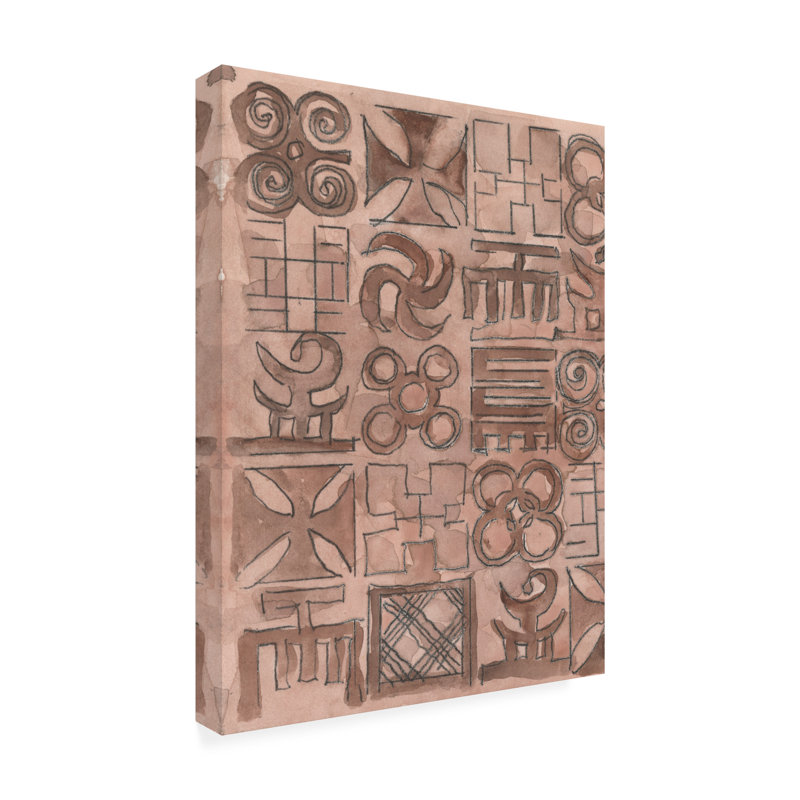 Adinkra Inspiration I sur toile, H 24 po x l 18 po x P 2 po