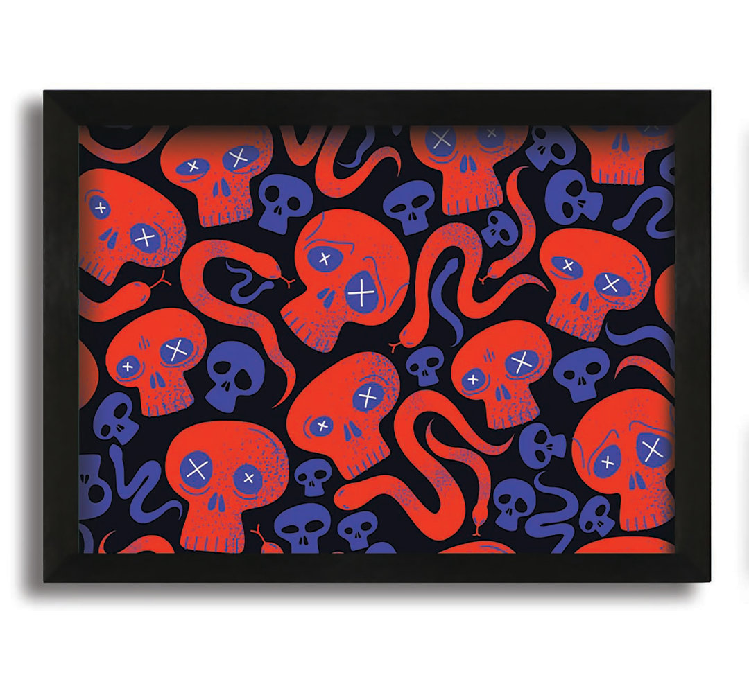 Leinwandbild Red Skull And Snakes