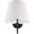 1-Light Iron Wall Sconce with Linen Shade-1507827890